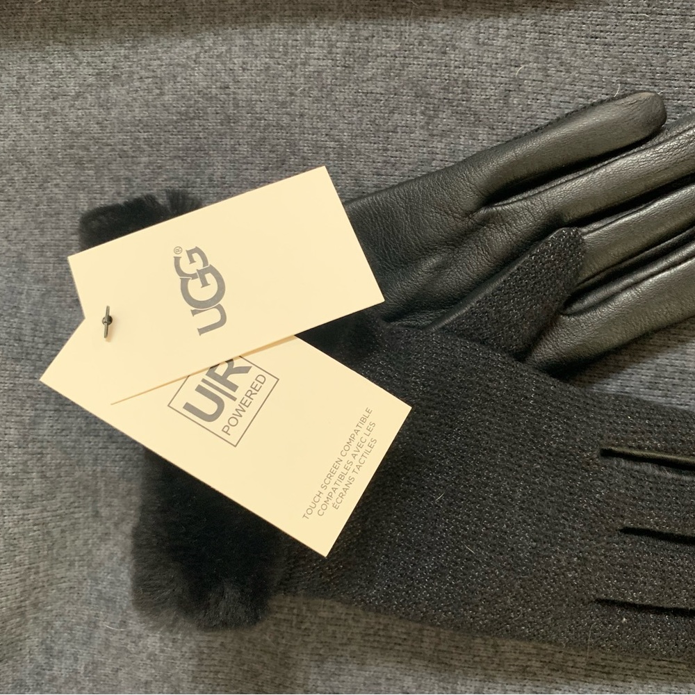 Ugg Shorty Smart Fabric and Leather gloves Sz M NWT